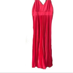 Red pleated dress